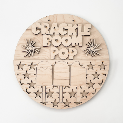 Crackle Boom Pop Door Hanger