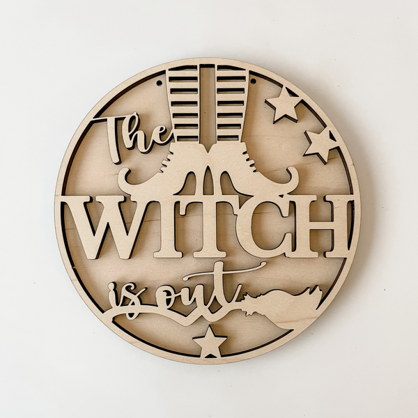 The Witch Is In/The Witch Is out Door Hanger