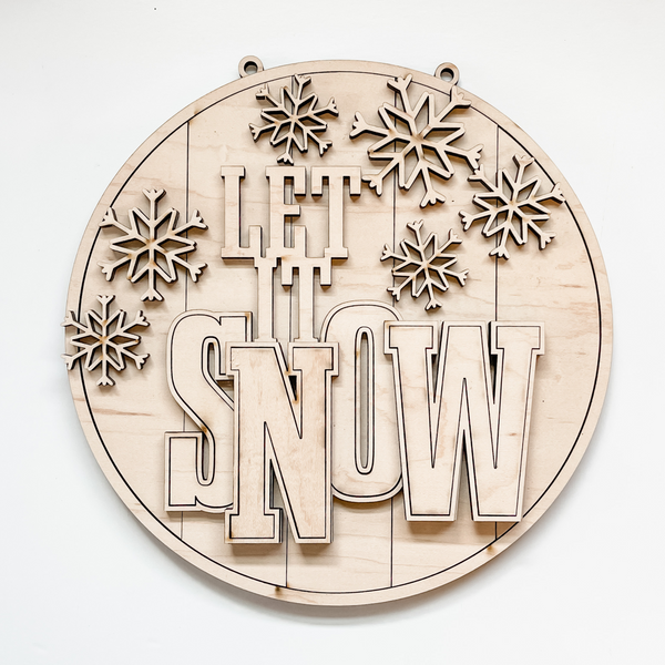 Let it Snow Shiplap Door Hanger